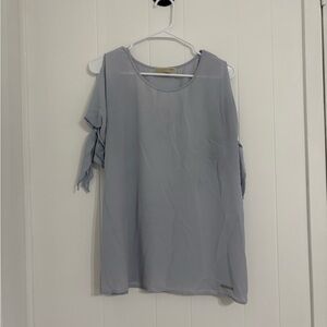 Michael Kors Light Blue Cold Shoulder Top